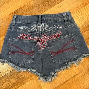 ROMWE Blue Frayed Hem Jean Shorts size 4 -small